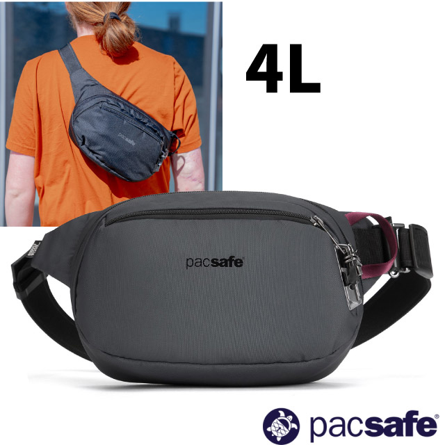 【Pacsafe】V 防盜探險胸腰包 4L.斜背包.RFID護照包/8吋平板隔層.防割強化背帶/60141144 灰✿30E010